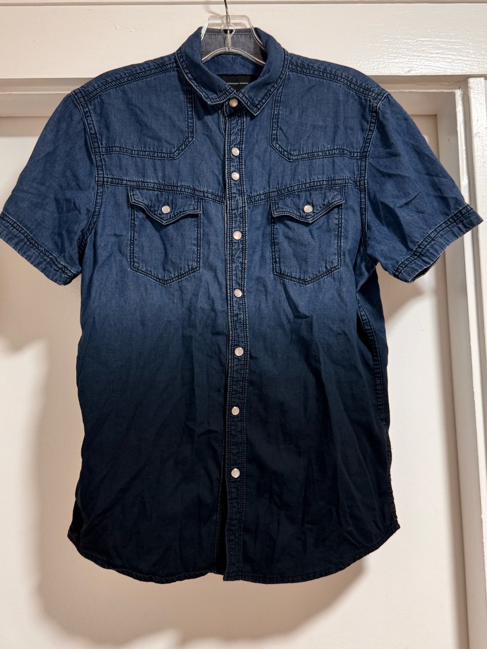 INC International Concepts Men's Denim Western Short Sleeve Shirt - Size S